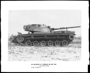 M-9 Bulldozer kit assembled on M-60 tank