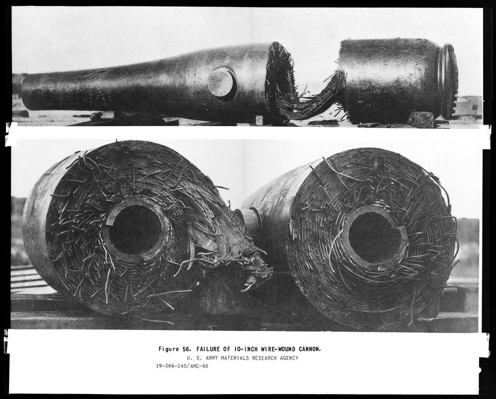 Failure of 10 inch wire wound cannon