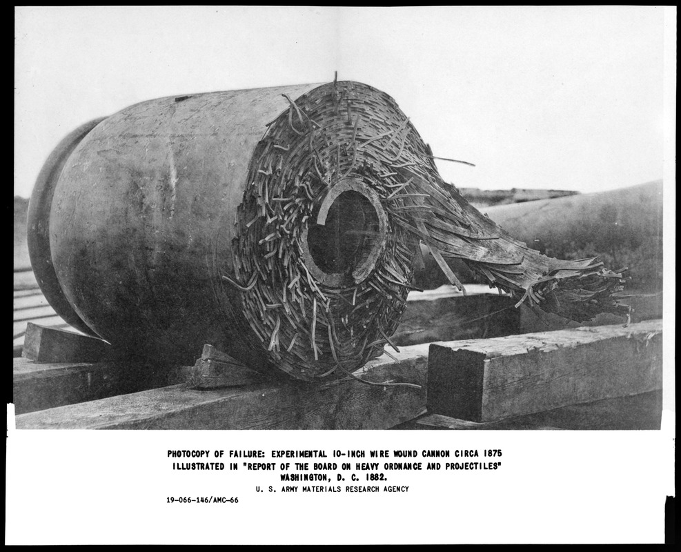 Failure of 10 inch wire wound cannon