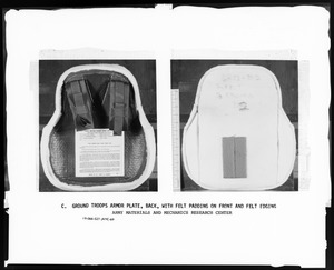 Ground troops armor plate, back, with felt padding on front and felt edging