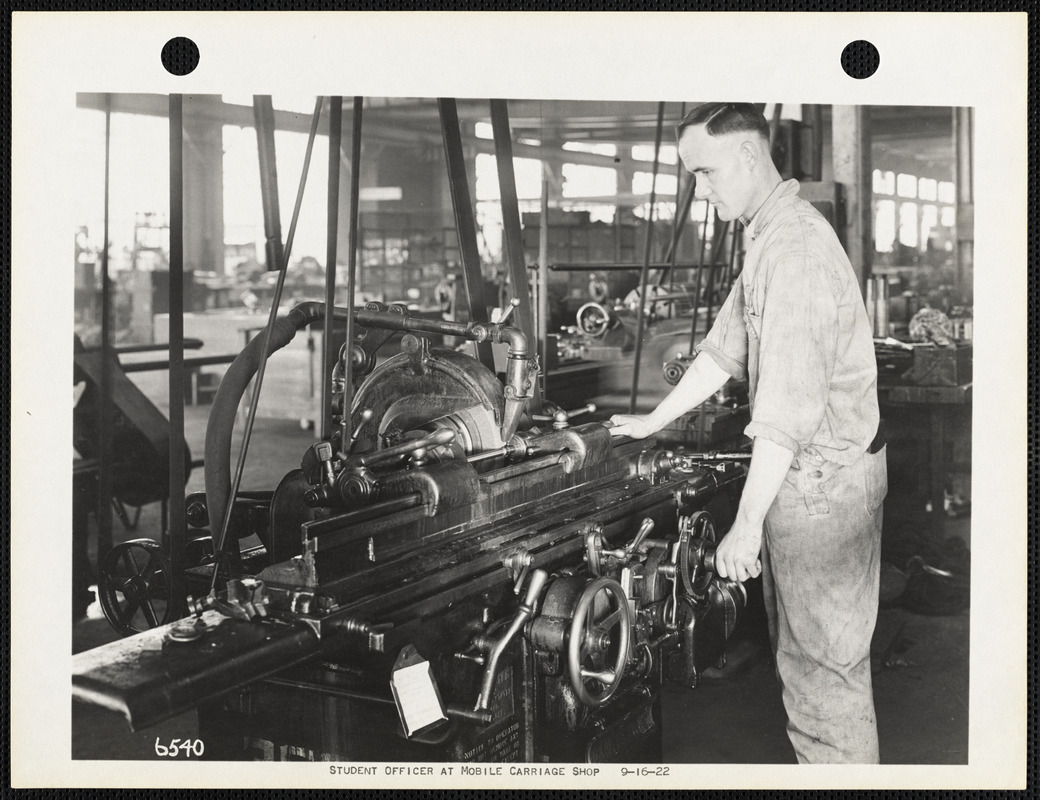 Student officer at mobile carriage shop