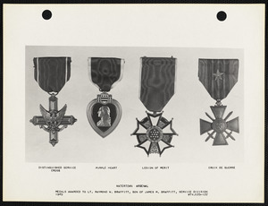 Medals awarded to Lt. Raymond W. Braffitt, son of James M. Braffitt, Service Divison