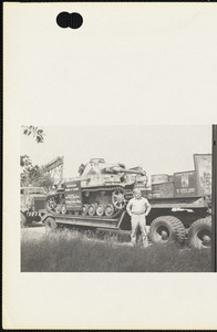 Soldier with tank, soldiers playing horseshoes