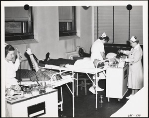 Men donating blood