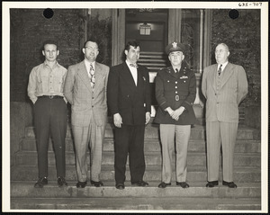 Five men on steps