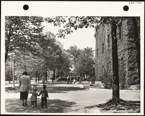 Families walking at Watertown Arsenal