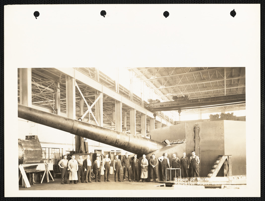 Group of workers on 16" barbette mount