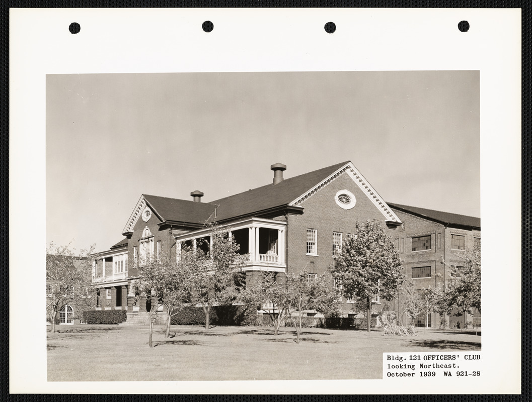 Bldg. 121 officers' club looking northeast