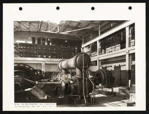 Bldg. 64 sub station, air compressor in foreground