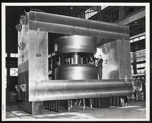 Man operating large machine