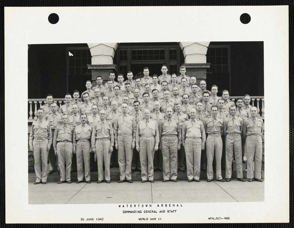 Watertown Arsenal, Commanding General and Staff, World War II