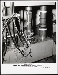 Hydrostatic test, luminous shock tub showing fracture & strain gage wiring