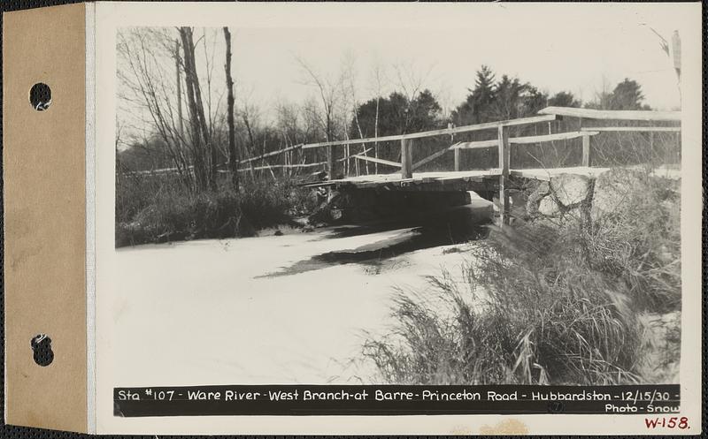 Station #107, Ware River, West Branch at Barre-Princeton Road, Hubbardston, Mass., Dec. 15, 1930