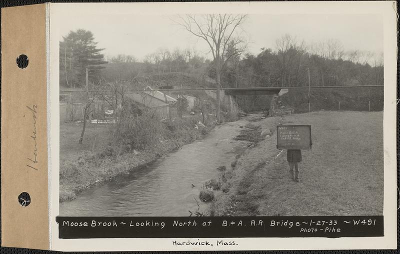 Moose Brook, looking north at Boston & Albany Railroad bridge, Hardwick