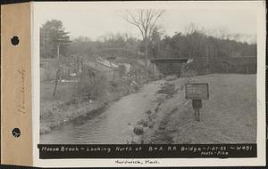 Moose Brook, looking north at Boston & Albany Railroad bridge, Hardwick, Mass., Jan. 27, 1933