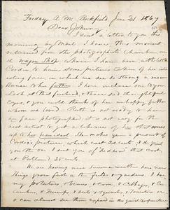 Letter from Zadoc Long to John D. Long, June 21, 1867