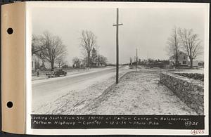 Contract No. 41, Extension of Belchertown-Pelham Highway, Belchertown, Pelham, looking south from Sta. 390+00 at Pelham Center, Belchertown and Pelham, Mass., Dec. 6, 1934