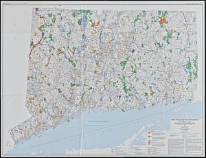 Open space map of Connecticut, lands dedicated as open space, and selected undeveloped land, lands managed but not dedicated as open space
