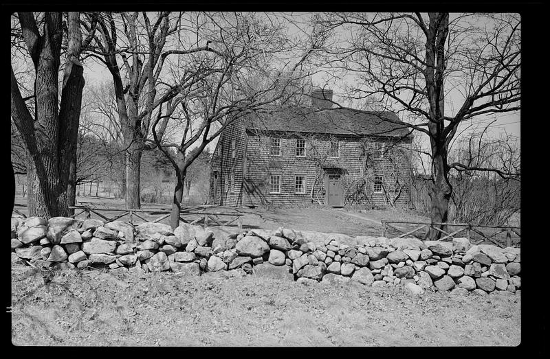 House with stone wall, Newton