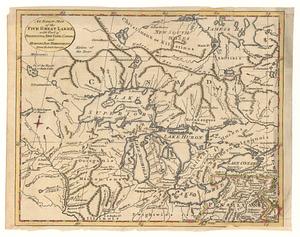 An exact map of the five great lakes, with part of Pensilvania, New York, Canada and Hudson Bay territories