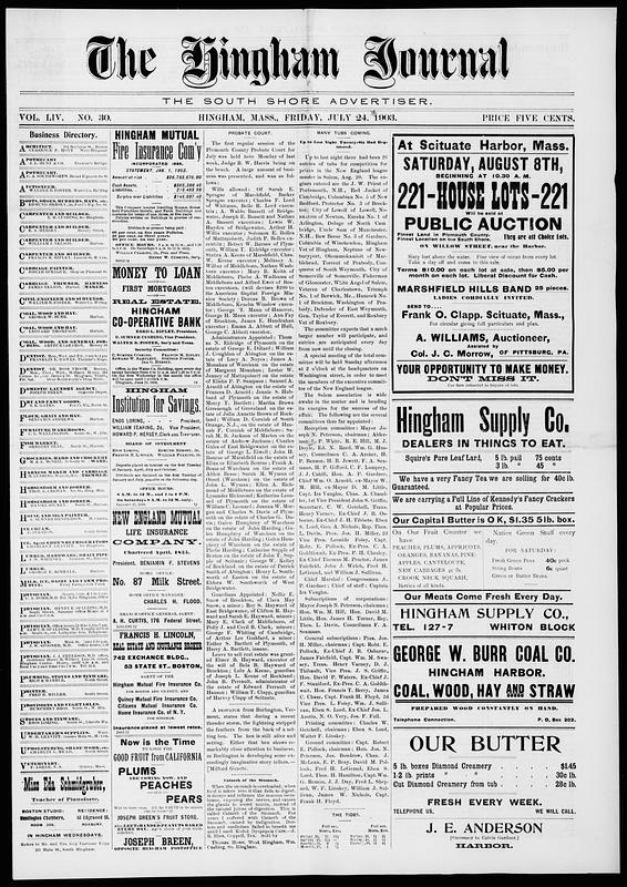 Hingham Journal July 24 1903 Digital Commonwealth