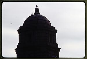 Boston 1981: A seagull sits on top of a tower on the Longfellow Bridge