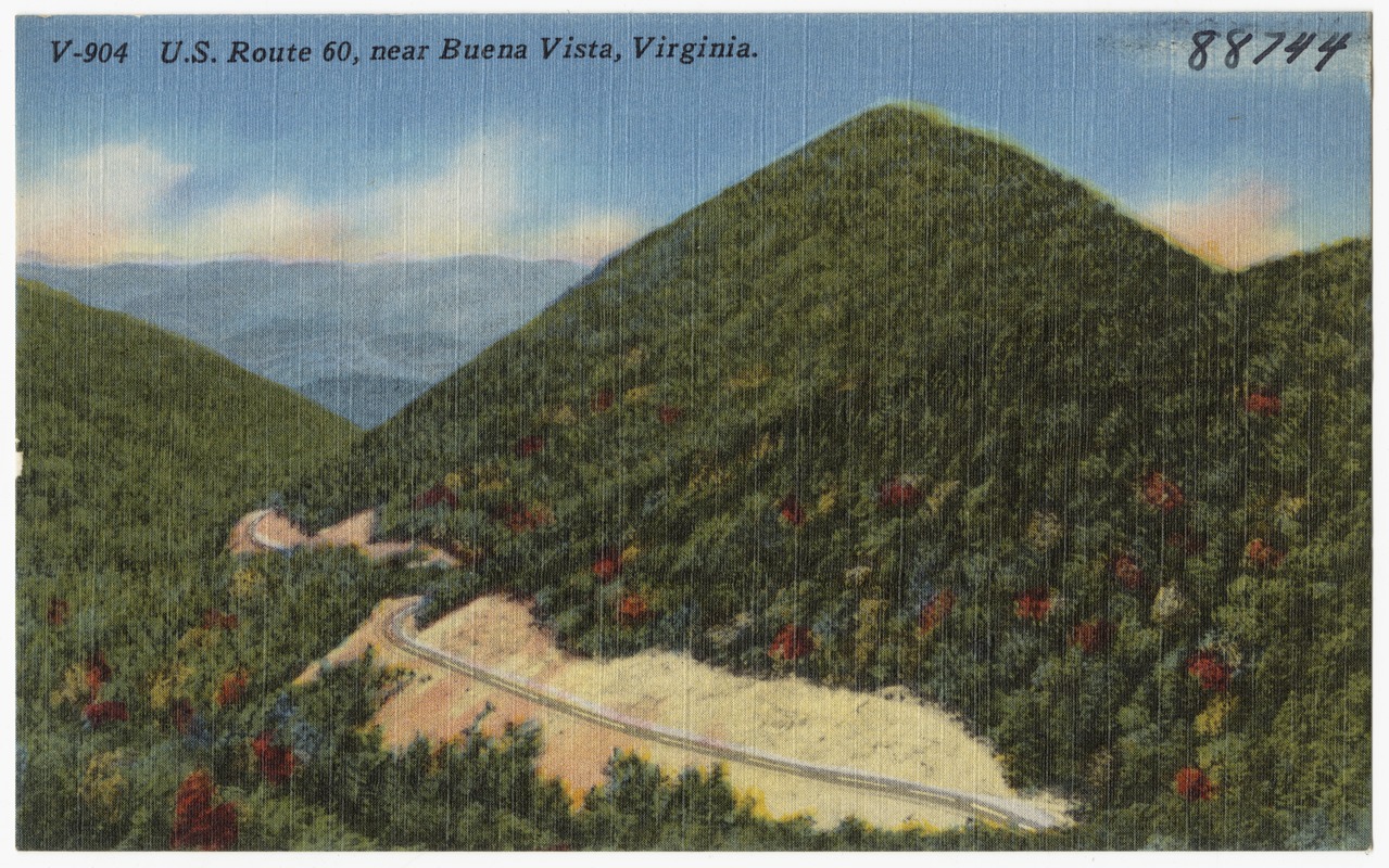 U.S. Route 60, near Buena Vista, Virginia.