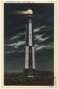 Lighthouse at night, Cape Henry, VA.