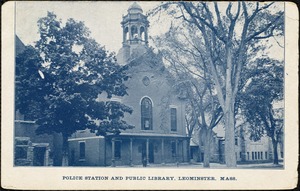 Police station and public library, Leominster, Mass.