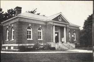 View of library in Mattapoisett, Mass., showing front and side of building