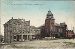 Town hall, public library and post office, Merrimac, Mass.