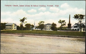 Unitarian Church, James Library & School building. Norwell, Mass.