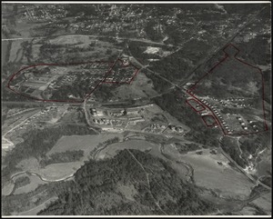 Aerial view of the Whittier Mills and surrounding countryside, Chattahoochee, Georgia [graphic]