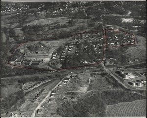 Aerial view of the Whittier Mills plant and surrounding housing, Chattahoochee, Georgia [graphic]