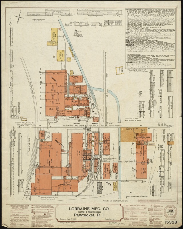 Lorraine Mfg. Co. (Cotton & Worsted Mill), Pawtucket, R.I. [insurance map]