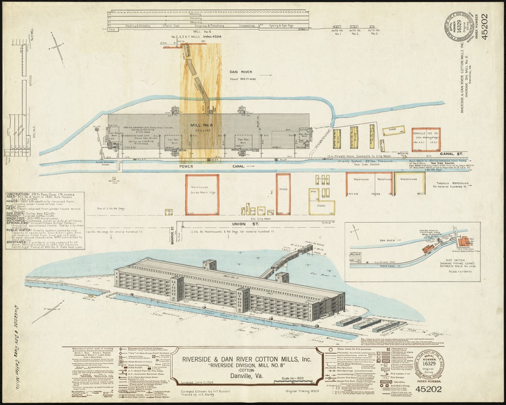Riverside & Dan River Cotton Mills, Inc. "Riverside Division, Mill No. 8" (Cotton Mill), Danville, Va. [insurance map]
