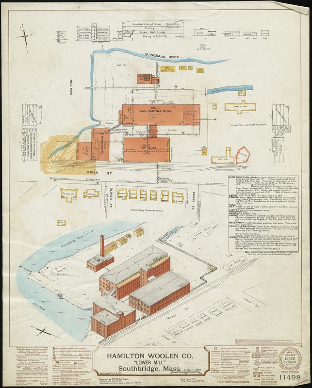 Hamilton Woolen Co. "Lower Mill," Southbridge, Mass. [insurance map]