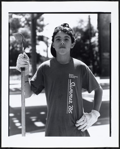 Boy wears t-shirt that reads, "Boston Redevelopment Authority Summer '86"