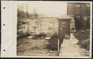 Bircham Bend, tailrace staff gage, Bristol recording gage house, Springfield, Mass., May 15, 1928