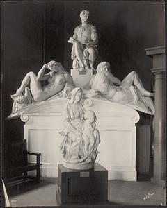 Copies of Michelangelo's "Madonna of Bruges" and Medici Chapel sculptures, Museum of Fine Arts, Boston