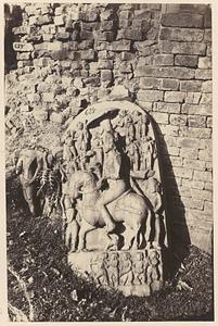Sculpture of man on horseback at Dapthu, India