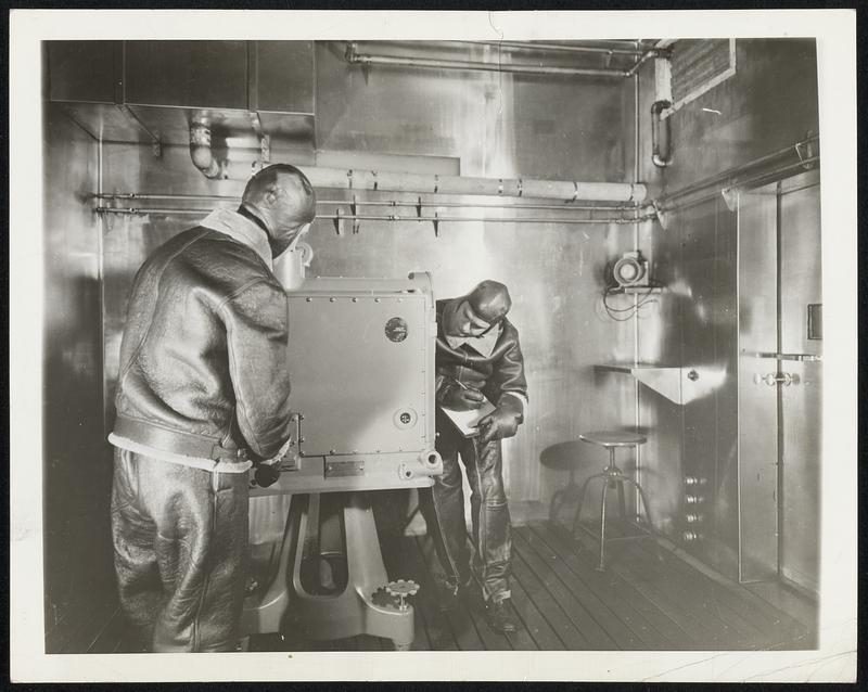 All-Weather Laboratory. Brooklyn, N.Y.--In this stainless steel room ...