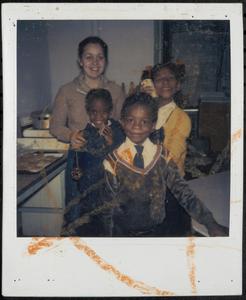 Smiling children in the kitchen