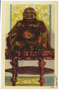 Bronze laughing Buddha, owned by Savoy Inn