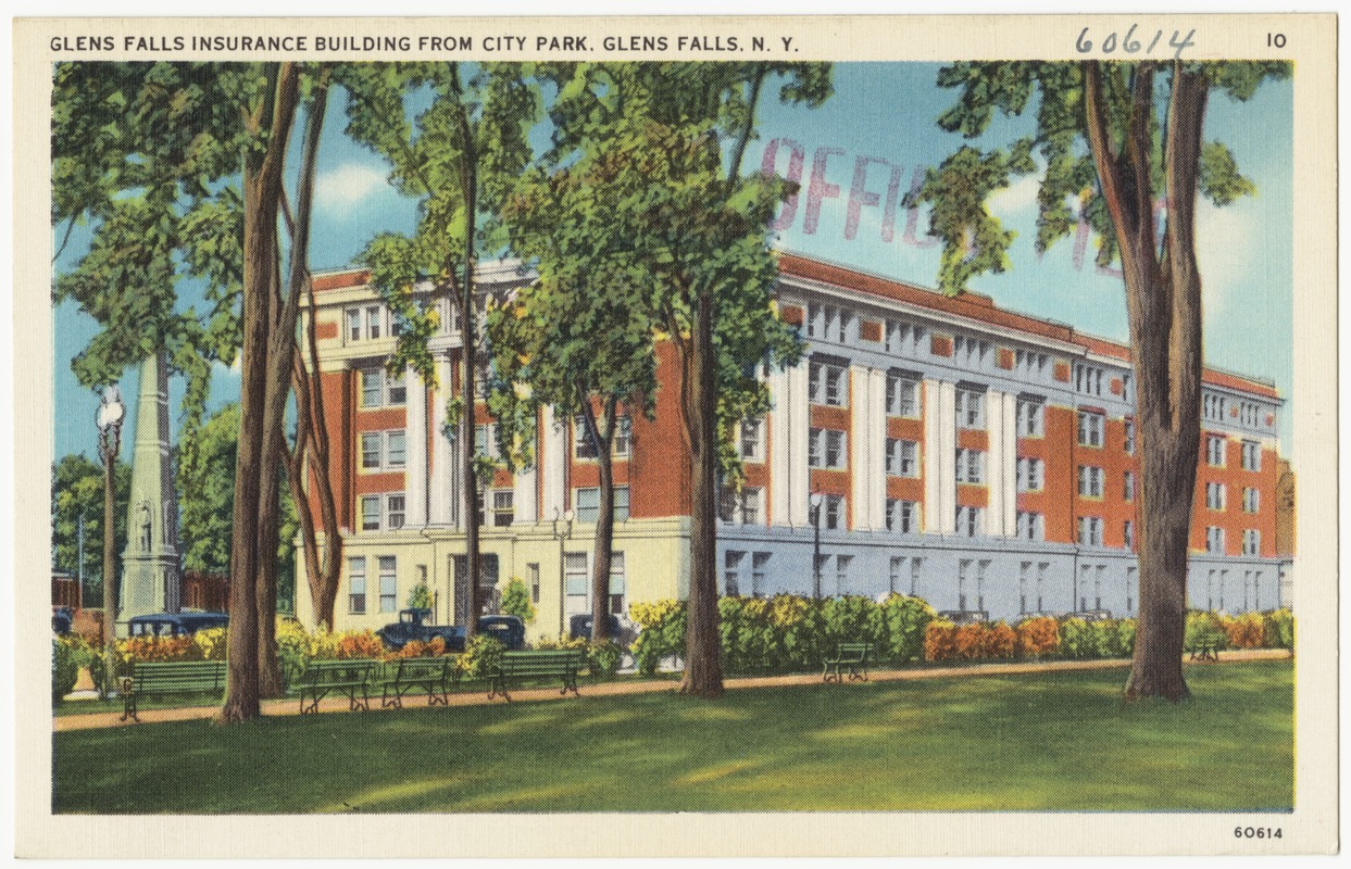 Glens Falls Insurance Building from city park, Glens Falls, N. Y.