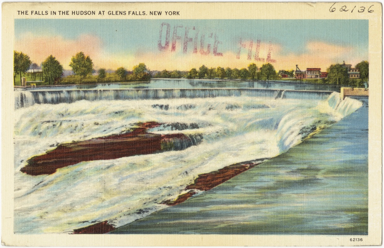 The falls in the Hudson at Glens Falls, New York - Digital Commonwealth