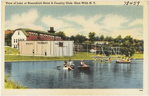 View of lake at Rosenblatt Hotel & Country Club, Glen Wild, N. Y.