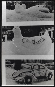 Snow sculptures, winter carnival, 1971