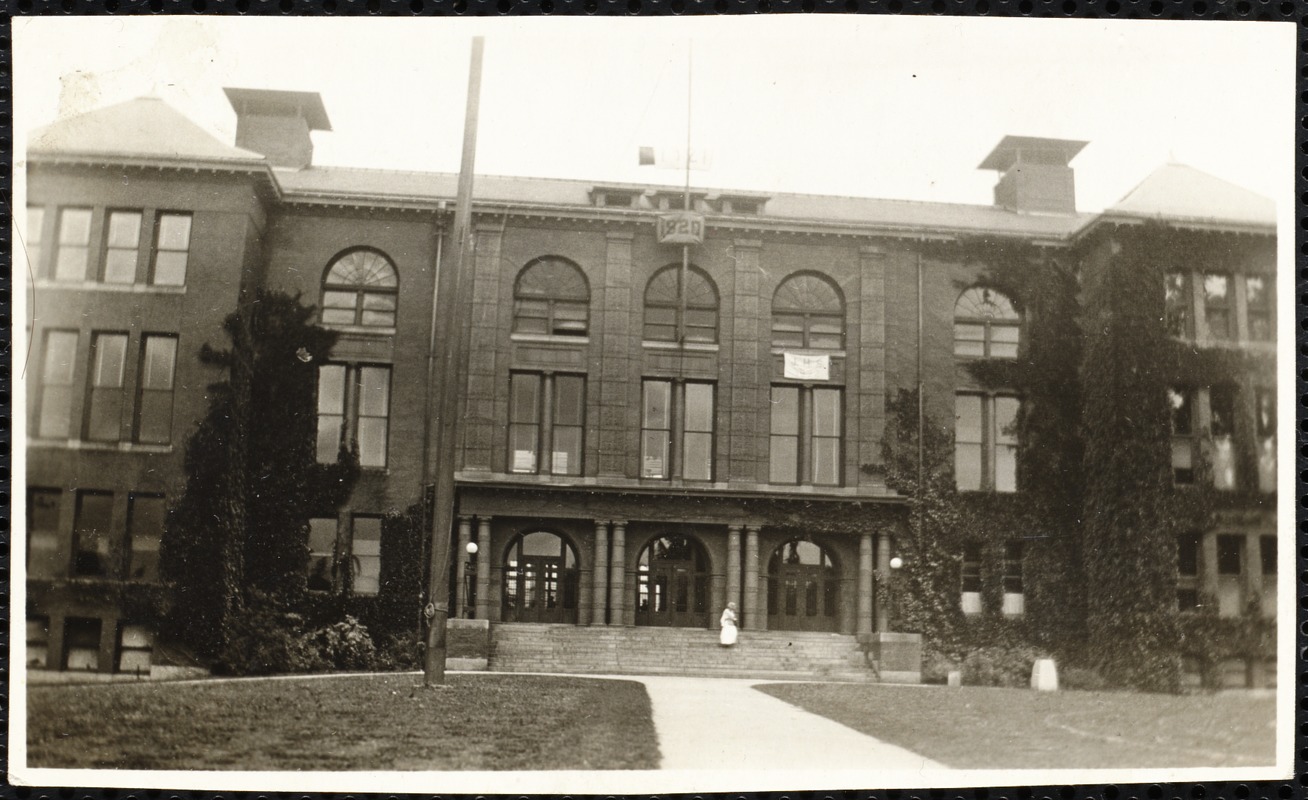 Normal Hall 1920 (class banner) on building