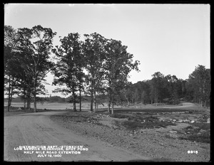Distribution Department, Low Service Spot Pond Reservoir, Half Mile Road Extension, looking northerly by Ellen Dale Pond, Stoneham, Mass., Jul. 19, 1900
